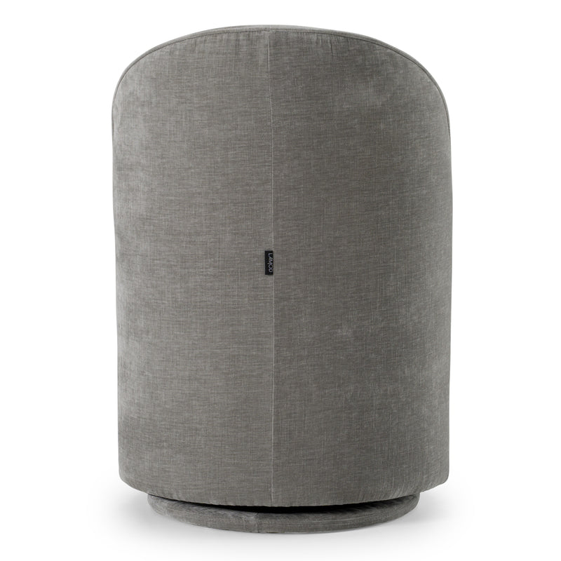 Correa - Modern Dove Grey Fabric Swivel Dining Chair — view 4