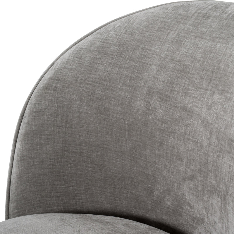 Correa - Modern Dove Grey Fabric Swivel Dining Chair — view 5