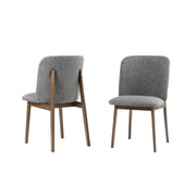 Costello - Mid-Century Modern Grey Fabric + Wenge Dining Chair (Set of 2) — view 2