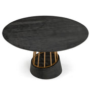 Cotopaxi - Modern Charcoal + Brass Round Dining Table — view 2