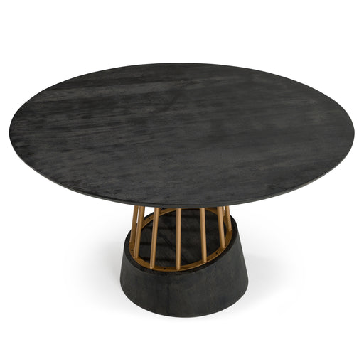 Cotopaxi - Modern Charcoal + Brass Round Dining Table — view 2