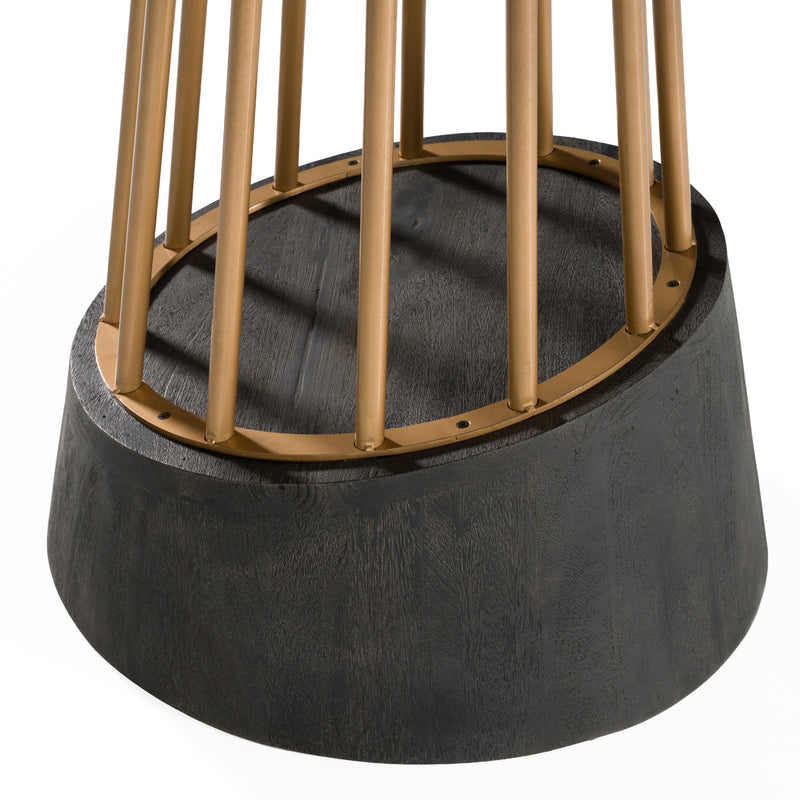 Cotopaxi - Modern Charcoal + Brass Round Dining Table — view 3