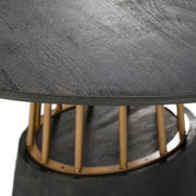 Cotopaxi - Modern Charcoal + Brass Round Dining Table — view 4