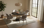 Cotopaxi - Modern Charcoal + Brass Round Dining Table — view 5