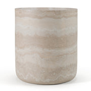 Cozad - Modern Faux Travertine Round End Table