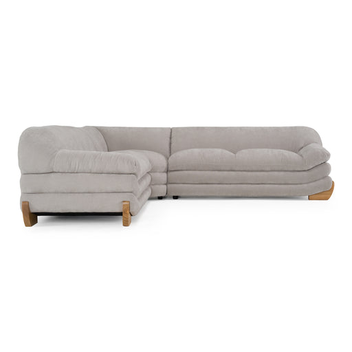 Crockett - Modern Light Grey Fabric Sectional Sofa — view 2