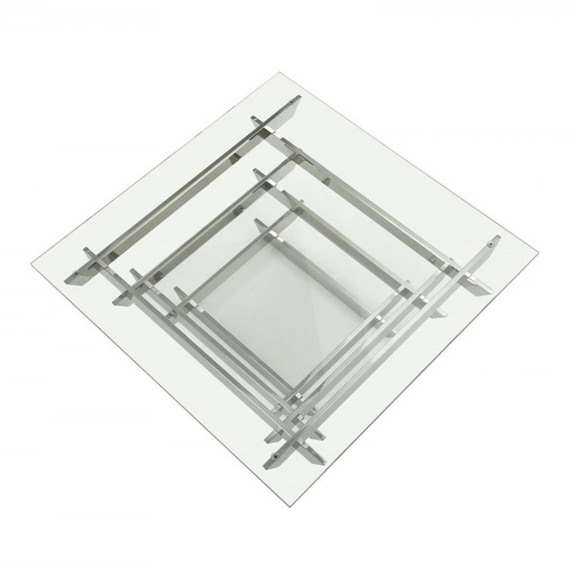 Upton Modern Square Glass Coffee Table — view 2