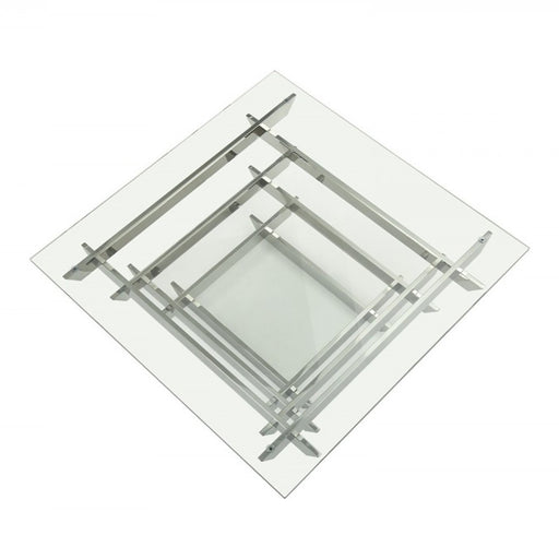 Upton Modern Square Glass Coffee Table — view 2
