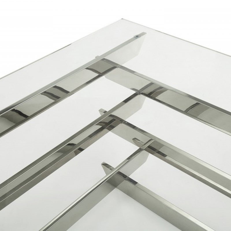 Upton Modern Square Glass Coffee Table — view 3