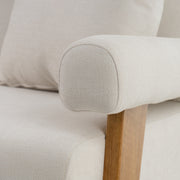 Cynthia - Modern White Fabric + Wood Loveseat