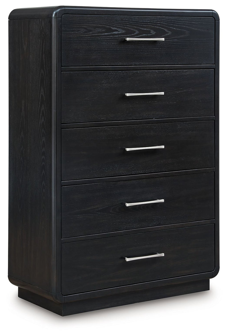 Rowanbeck - Five Drawer Chest - Black - R&R Furniture Gallery (Fountain Valley, CA)