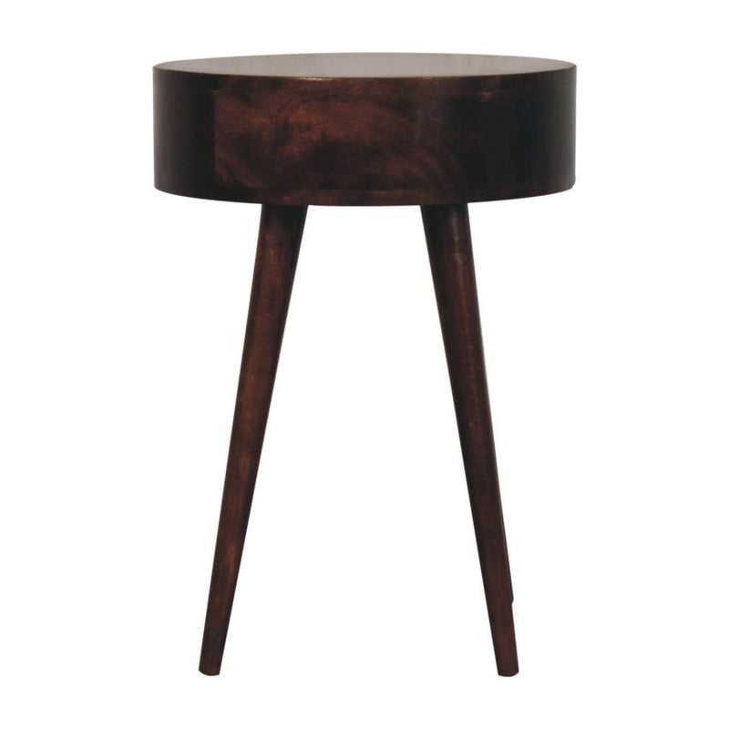 Circular Shaped Bedside Table - Walnut - R&R Furniture Gallery (Fountain Valley, CA)