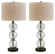 Airbal - Glass Table Lamp (Set of 2) - Clear / Black - R&R Furniture Gallery (Fountain Valley, CA)