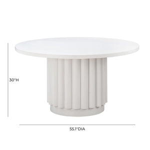 Kali - Round Dining Table - White - R&R Furniture Gallery (Fountain Valley, CA)