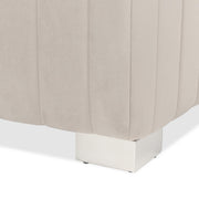 Signature Beds & Benches - Amaryllis Velvet Accent Bench - Taupe / Chrome - R&R Furniture Gallery (Fountain Valley, CA)