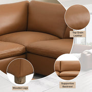 Brighton - Modular Wedge - Brown Top Grain Leather - R&R Furniture Gallery (Fountain Valley, CA)