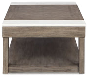 Loyaska - Lift Top Cocktail Table - Grayish Brown / White - R&R Furniture Gallery (Fountain Valley, CA)