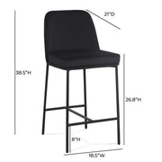 Set of two TOV Furniture Sydney counter stools with wooden legs and upholstered seats, ideal for kitchen or bar area.