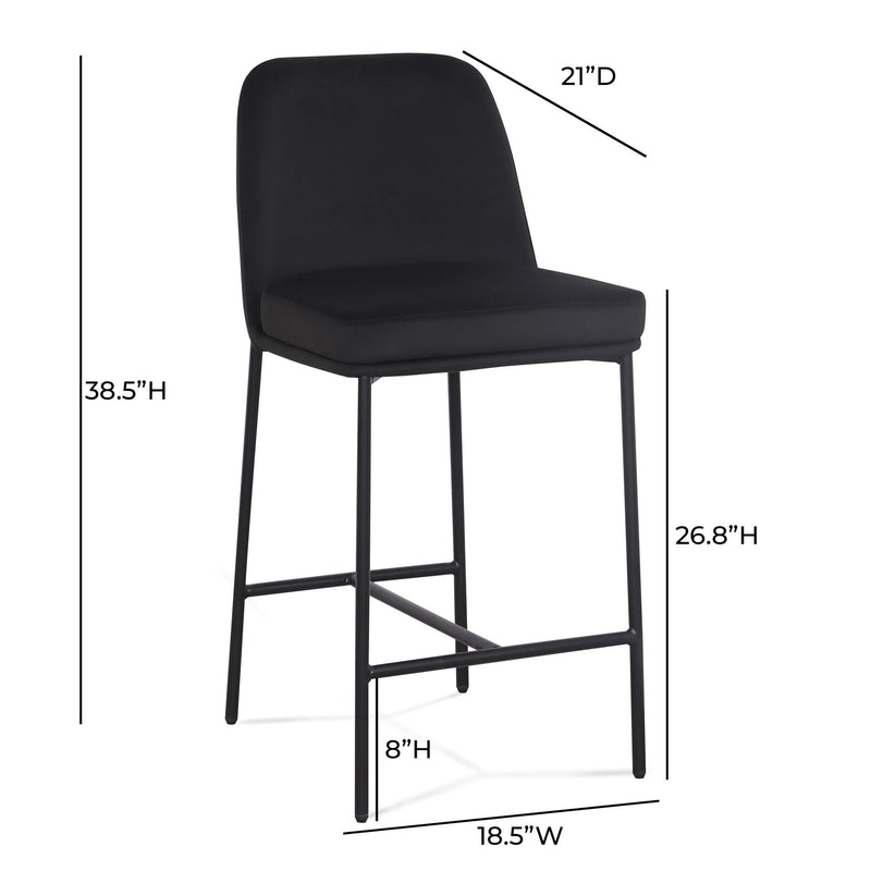 Set of two TOV Furniture Sydney counter stools with wooden legs and upholstered seats, ideal for kitchen or bar area.
