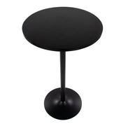 Lumi Source Pebble adjustable height table with round mid-century modern design, suitable for dining, counter, and bar use.