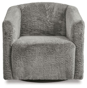 Bramner - Swivel Accent Chair - Charcoal - R&R Furniture Gallery (Fountain Valley, CA)