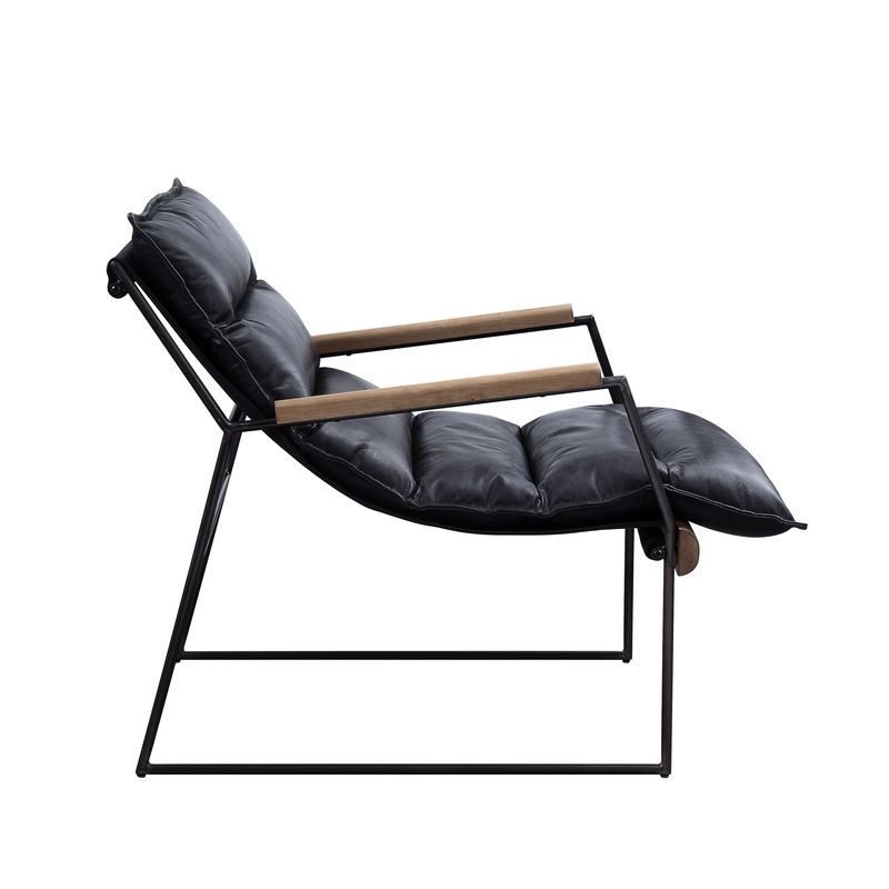 Luberzo - Accent Chair - Distress Espresso Top Grain Leather & Matt Iron - R&R Furniture Gallery (Fountain Valley, CA)