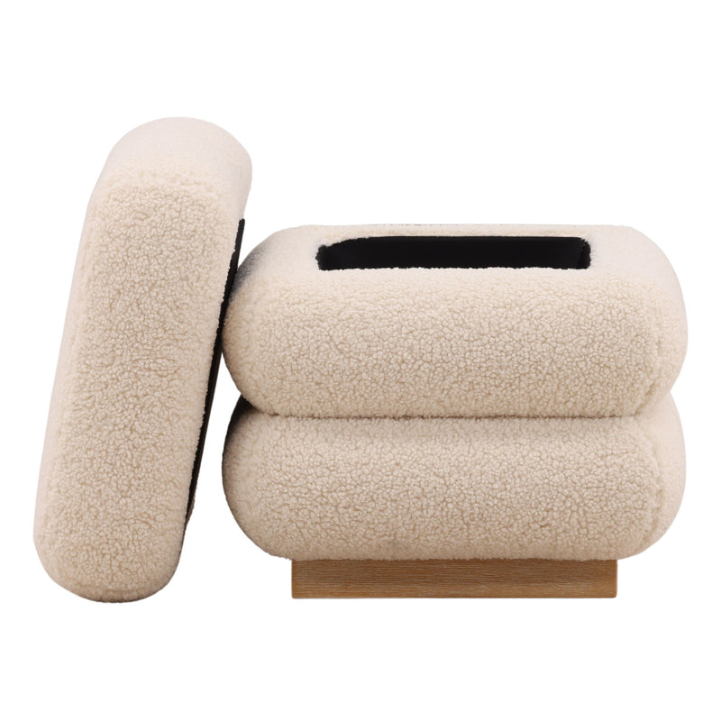 Rosana - Storage Stool - Cream And Light Natural