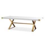 Adeline - Lacquer Dining Table - White - R&R Furniture Gallery (Fountain Valley, CA)