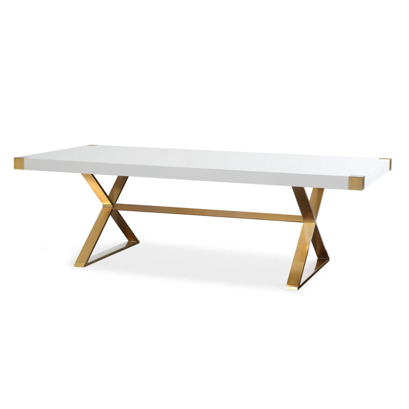 Adeline - Lacquer Dining Table - White - R&R Furniture Gallery (Fountain Valley, CA)
