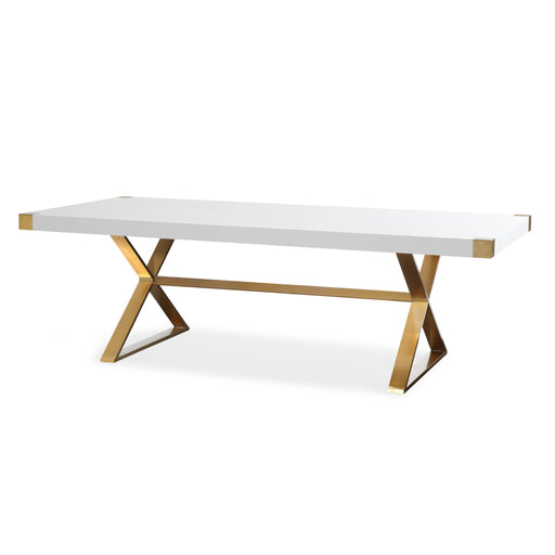 Adeline - Lacquer Dining Table - White - R&R Furniture Gallery (Fountain Valley, CA)