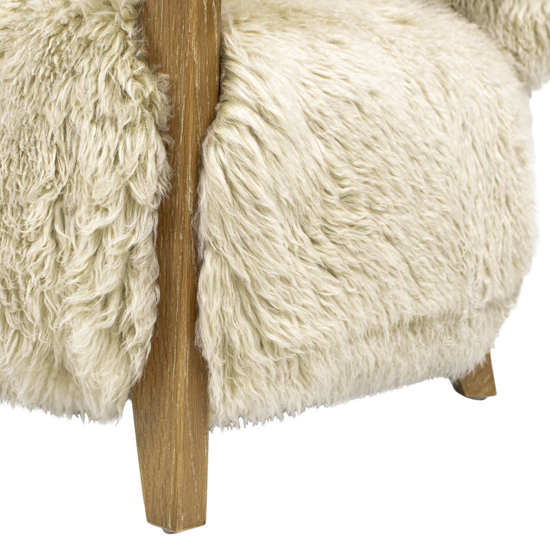 Enchante - Sheepskin Accent Loveseat - Taupe / Natural - R&R Furniture Gallery (Fountain Valley, CA)
