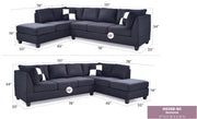 Glory Furniture Malone Comfort Sectional sofa with plush cushions and neutral fabric, perfect for living room relaxation.