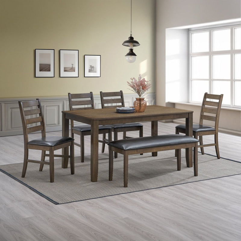 Damica - Bench - Brown / Walnut - R&R Furniture Gallery (Fountain Valley, CA)