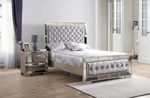 Contemporary Glory Furniture panel bed with minimalist design, featuring clean lines and a sleek wooden frame for modern bedrooms.