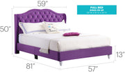 Glory Furniture upholstered bed with a transitional design, featuring a padded headboard and neutral fabric for a modern bedroom look.