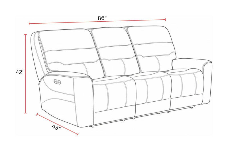 Parker Living Lawson power reclining 3-piece sofa set with plush cushions and modern design for stylish living room decor.