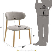 Kacey - Side Chair (Set of 2) - Gray Boucle & Natural - R&R Furniture Gallery (Fountain Valley, CA)
