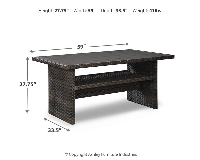 Easy Isle - RECT Multi-Use Table - Dark Brown / Beige - R&R Furniture Gallery (Fountain Valley, CA)