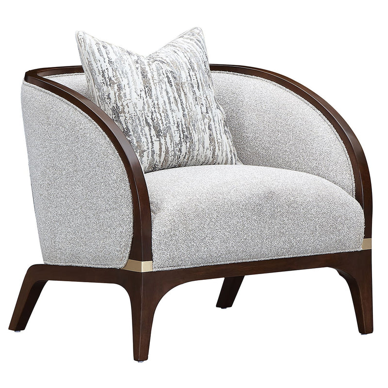 Houston - Matching Chair - Pebble / Walnut - R&R Furniture Gallery (Fountain Valley, CA)