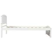DreamHaus platform bed with headboard, footboard, and wood slat support shown in a modern bedroom setting.