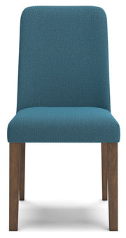 Lyncott - Dining Uph Side Chair (Set of 2) - Blue / Brown - R&R Furniture Gallery (Fountain Valley, CA)