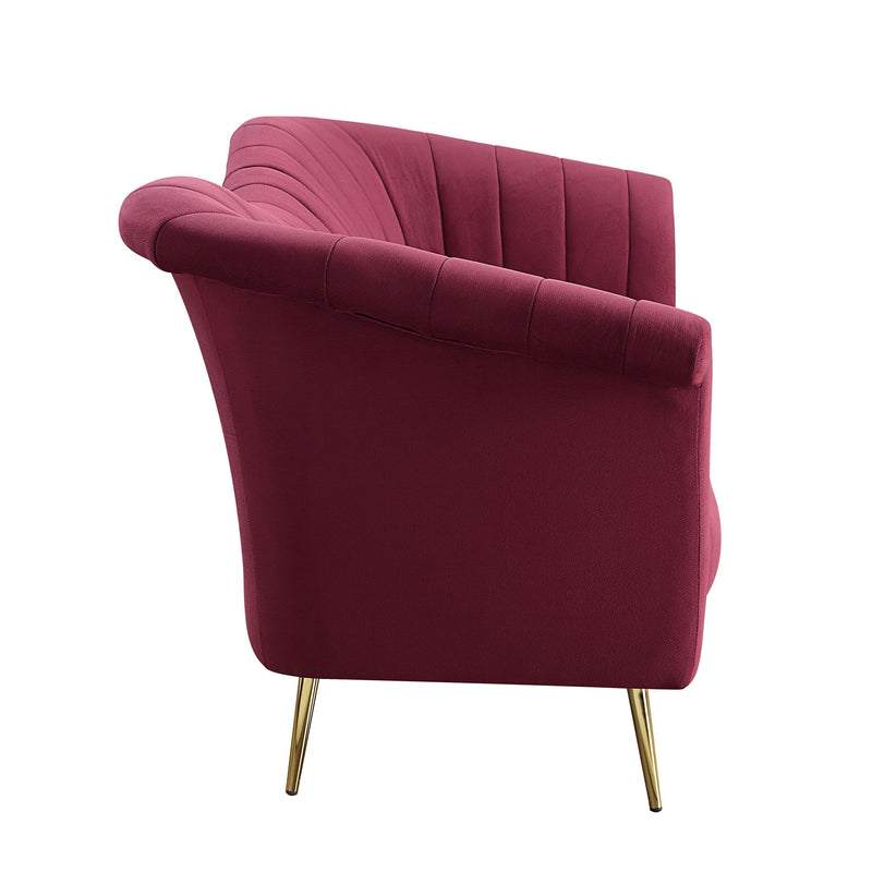 Callista - Sofa - Red Velvet - R&R Furniture Gallery (Fountain Valley, CA)