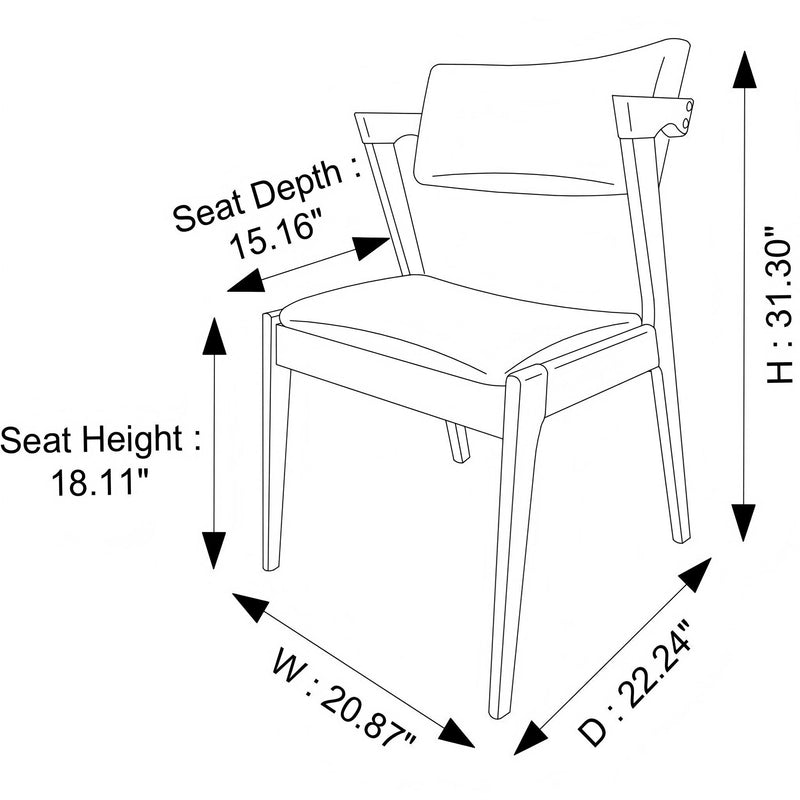 Edwin - Mid-Century Modern Dining Chair (Set of 2) - R&R Furniture Gallery (Fountain Valley, CA)