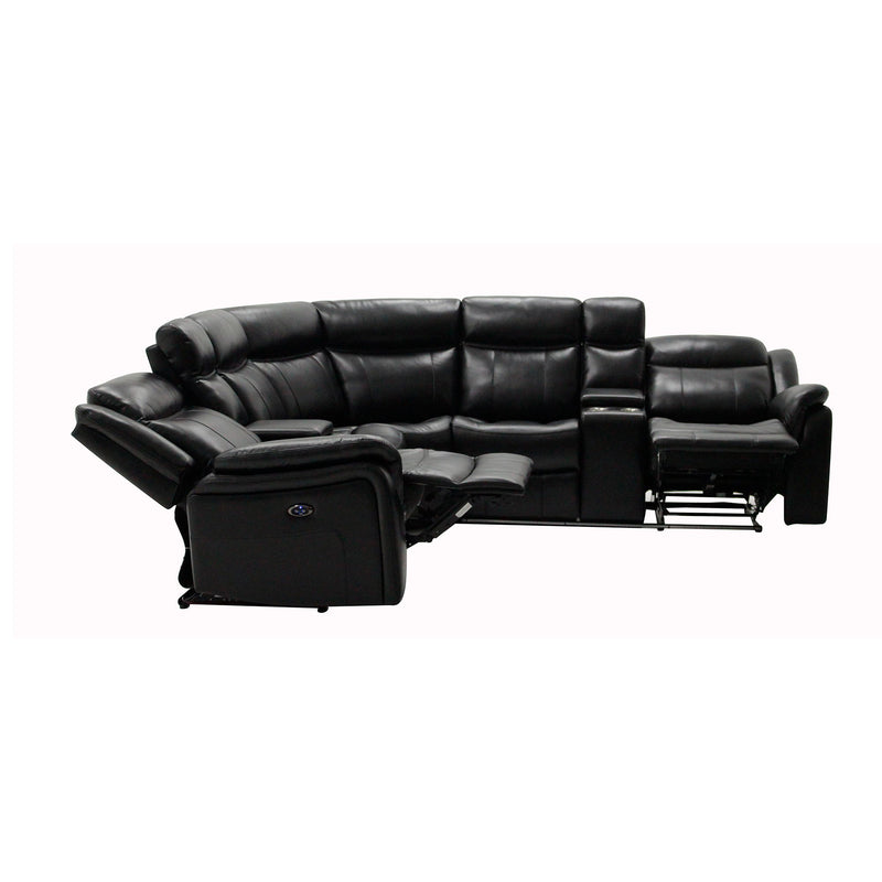 Jupiter - Leather Sectional - Black - R&R Furniture Gallery (Fountain Valley, CA)
