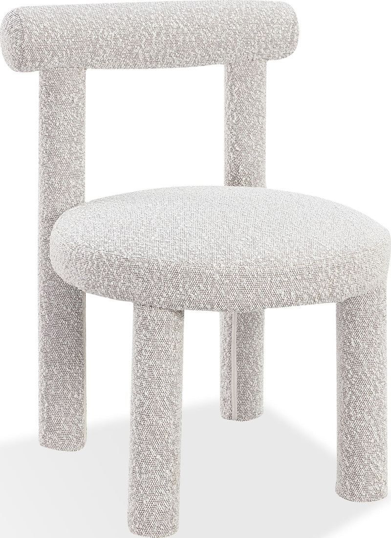 Addison Modern Dining Chair in Cotton Ball Boucle