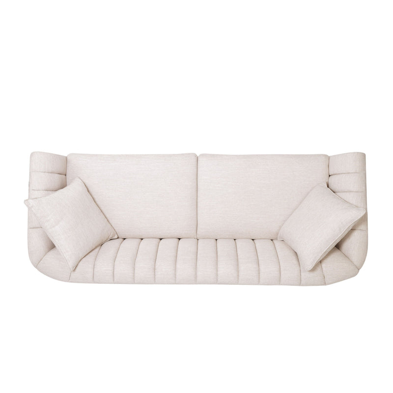 Contemporary Noble House 3-seater stationary sofa with stylish accent cushions and modern design in a living room setting.