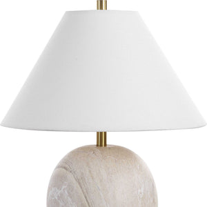 Table Lamp - White & Beige