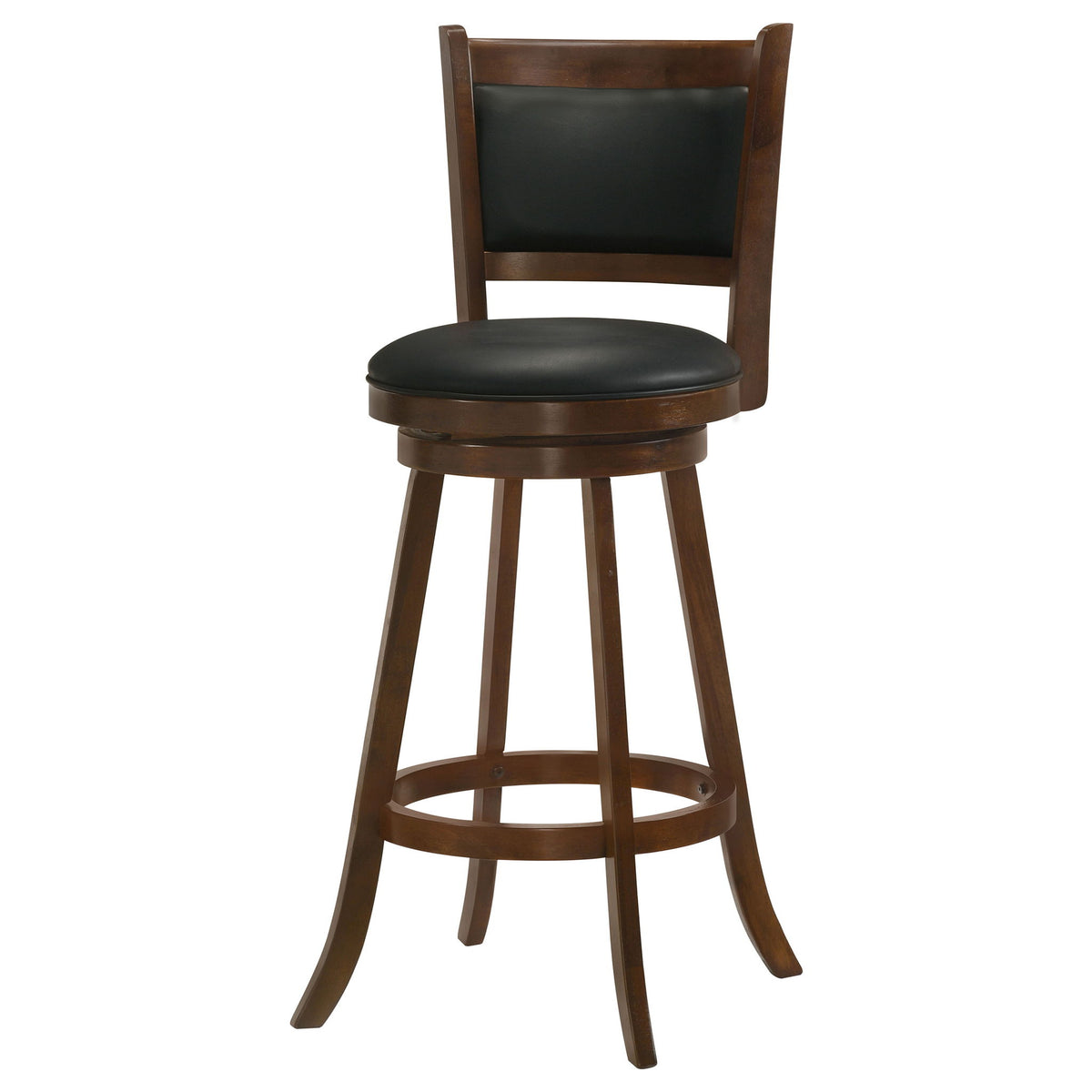 Swivel Stool With Upholstered Seat (Set of 2) - Black / Brown
