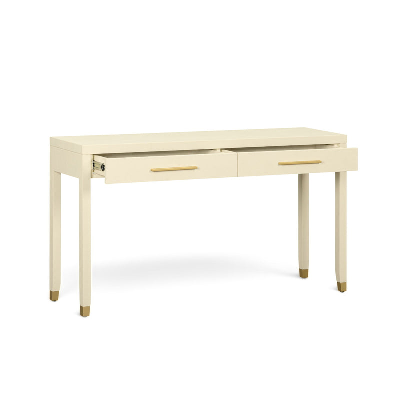 Dani - Faux Shagreen 2-Drawer Console Table - Cream