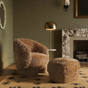 Britt - Vegan Shearling Ottoman - R&R Furniture Gallery (Fountain Valley, CA)